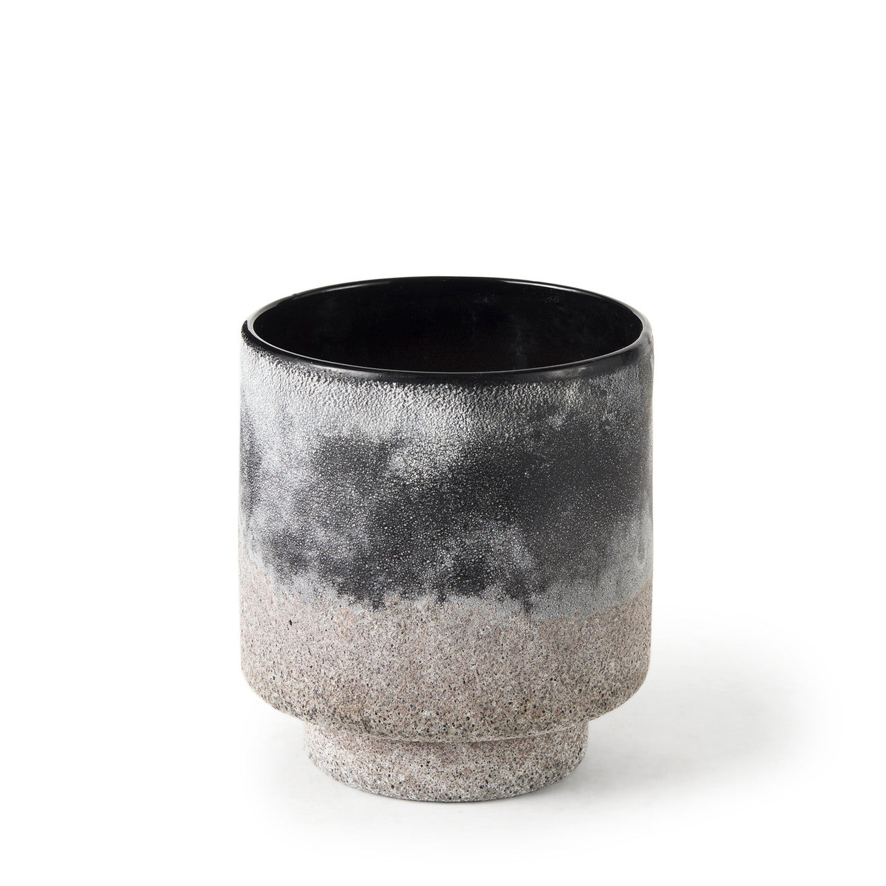 Squally 6.0L x 6.0W x 6.4H Black/Brown Glass Ombre Textured Small Vase