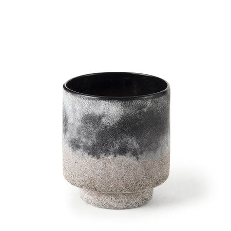 Squally Black/Brown Glass Ombre Textured Small Vase