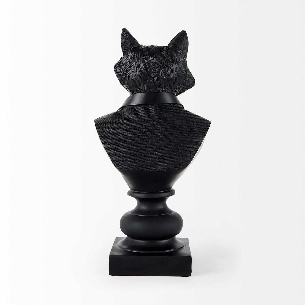 Murray 6.0L x 4.5W x 13.0H Black Painted Resin Fox in a Suit Bust
