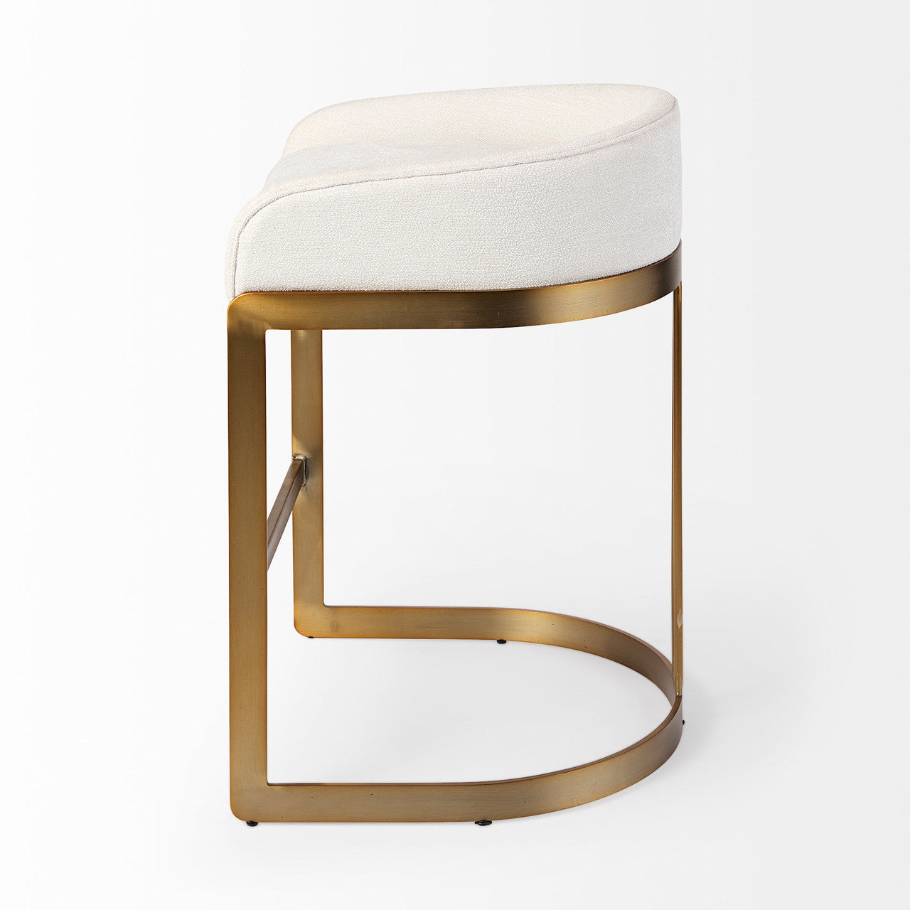 Hollyfield II Cream Fabric Seat W/ Gold Metal Base Counter Stool