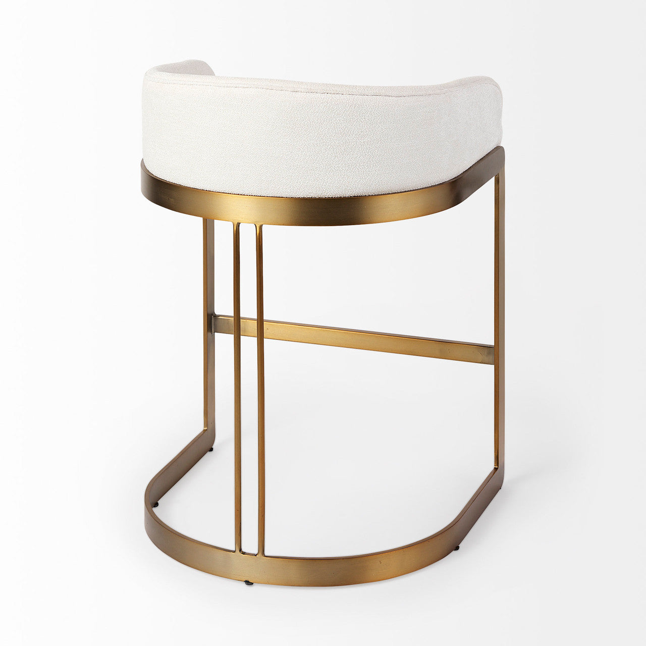 Hollyfield II Cream Fabric Seat W/ Gold Metal Base Counter Stool