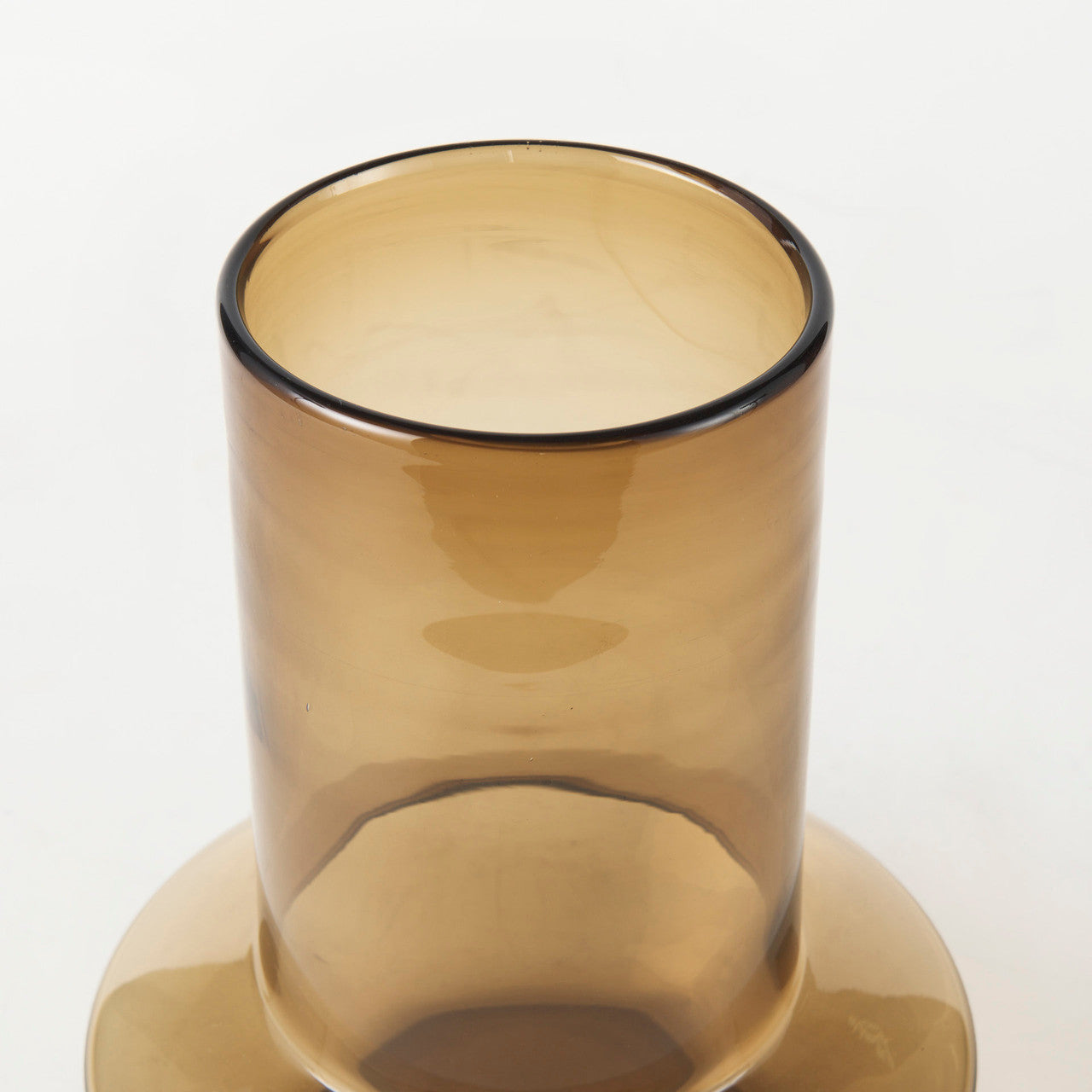Amrita 8.3L x 8.3W x 9.7H Golden Brown Glass Vase
