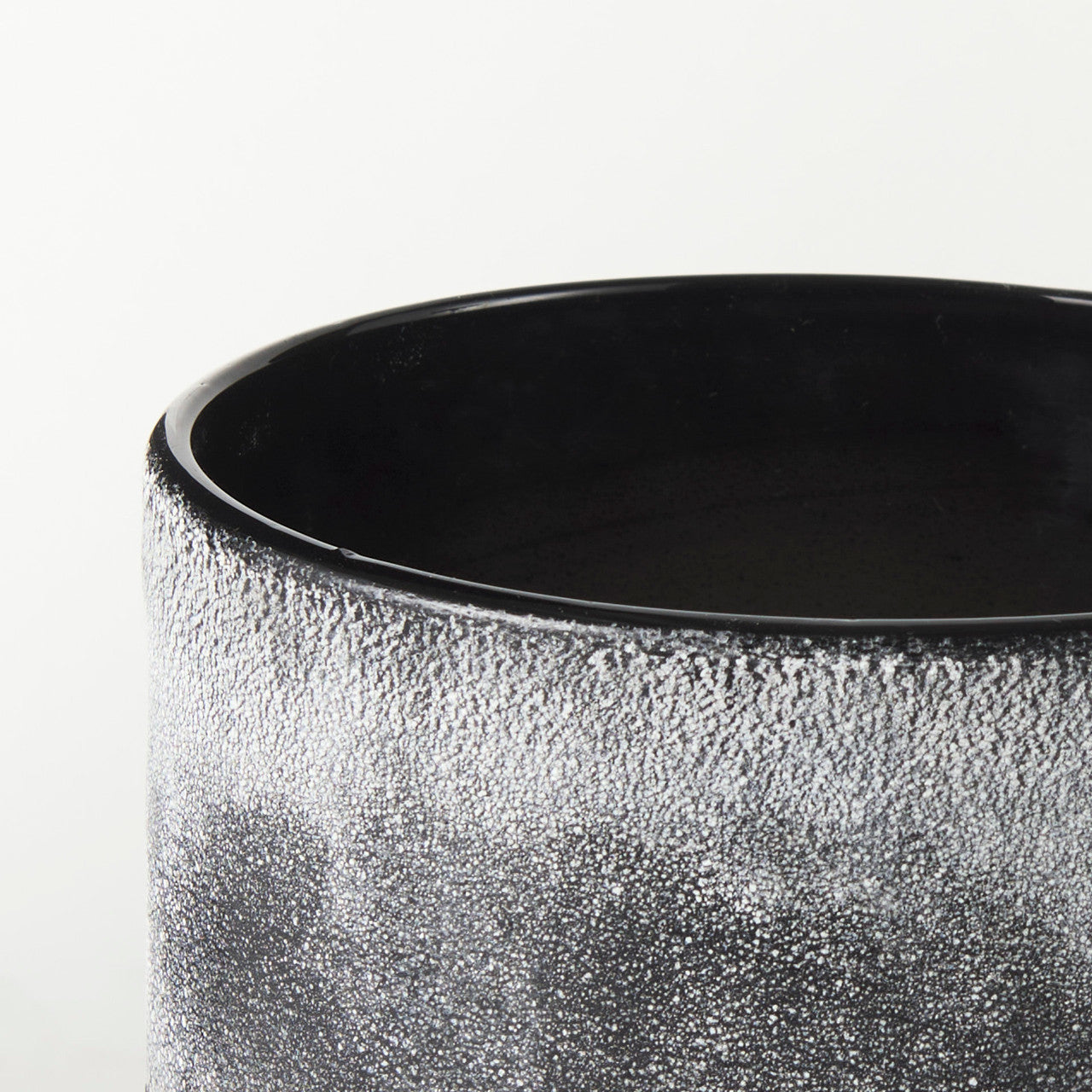 Squally 6.0L x 6.0W x 6.4H Black/Brown Glass Ombre Textured Small Vase