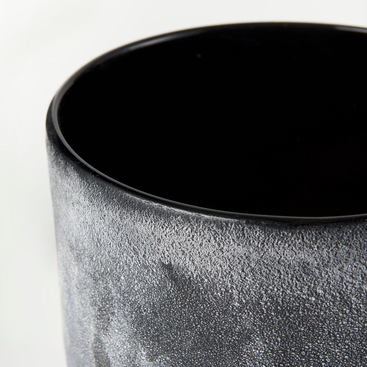 Squally 8.0L x 8.0W x 8.6H Black/Brown Glass Ombre Textured Vase