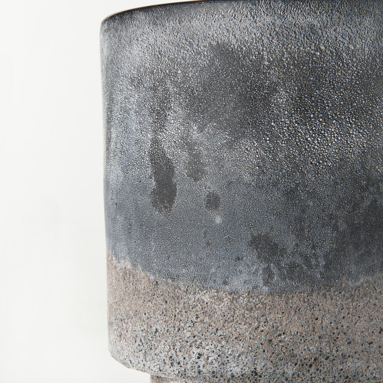 Squally 8.0L x 8.0W x 8.6H Black/Brown Glass Ombre Textured Vase