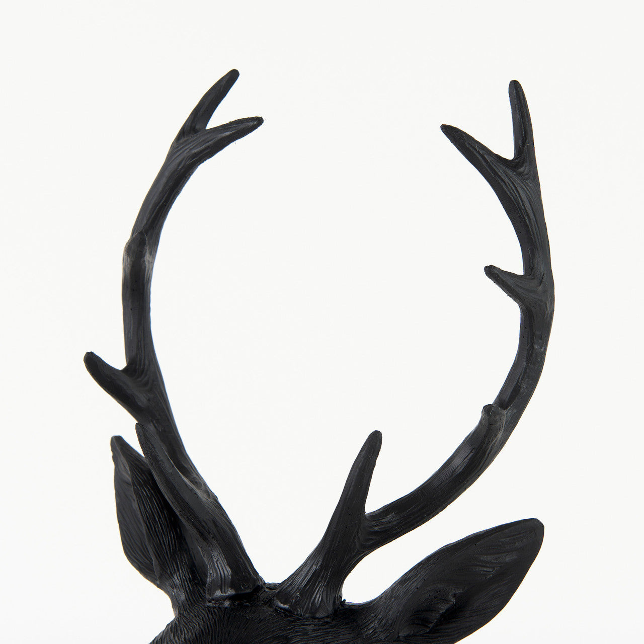 Mozart 8.2L x 6.0W x 22.5H Black Painted Resin Deer Bust