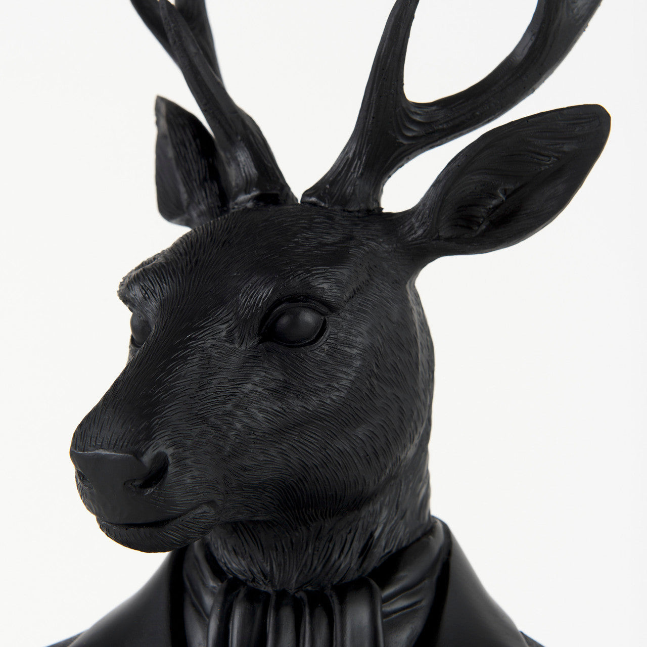 Mozart 8.2L x 6.0W x 22.5H Black Painted Resin Deer Bust