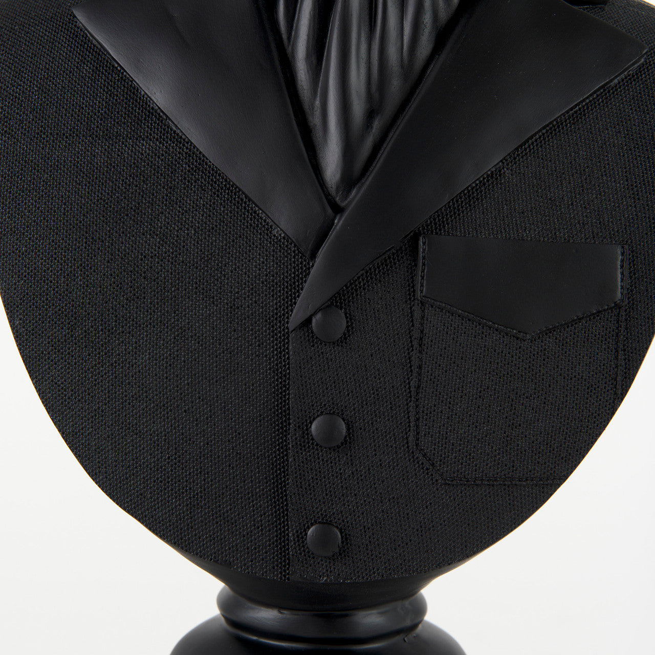 Mozart 8.2L x 6.0W x 22.5H Black Painted Resin Deer Bust