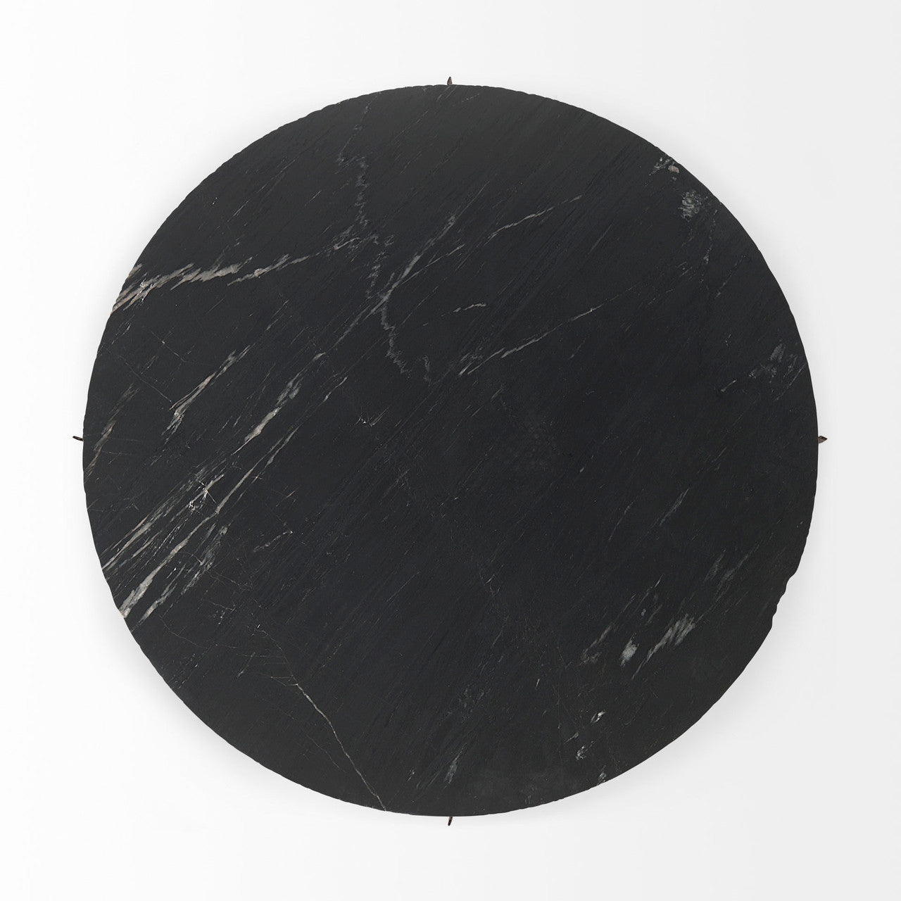 Reinhold III Black Marble Top Iron Coffee Table