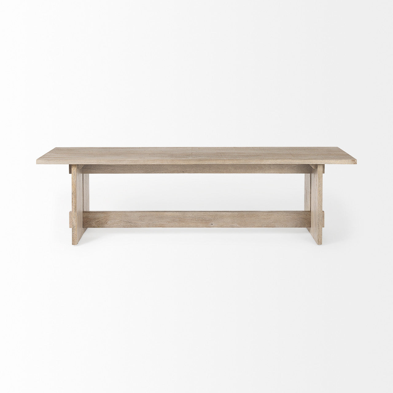 Aida 18H Light Gray Wood Dining Bench