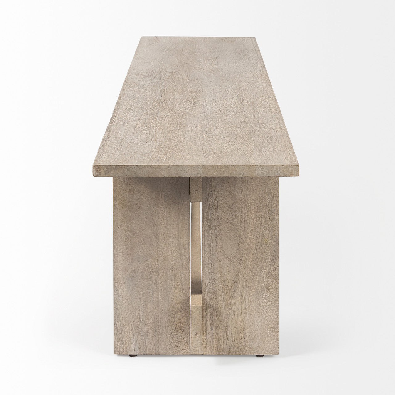 Aida 18H Light Gray Wood Dining Bench