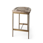 Millie 16.75 X 17.75 X 26.25 Hair-on-hide Seat W/ Gold Metal Frame Counter Stool