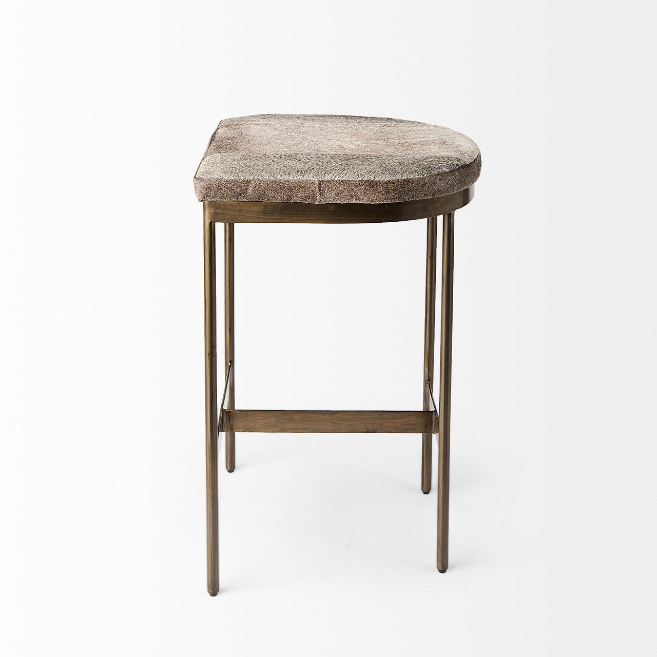 Millie 16.75 X 17.75 X 26.25 Hair-on-hide Seat W/ Gold Metal Frame Counter Stool