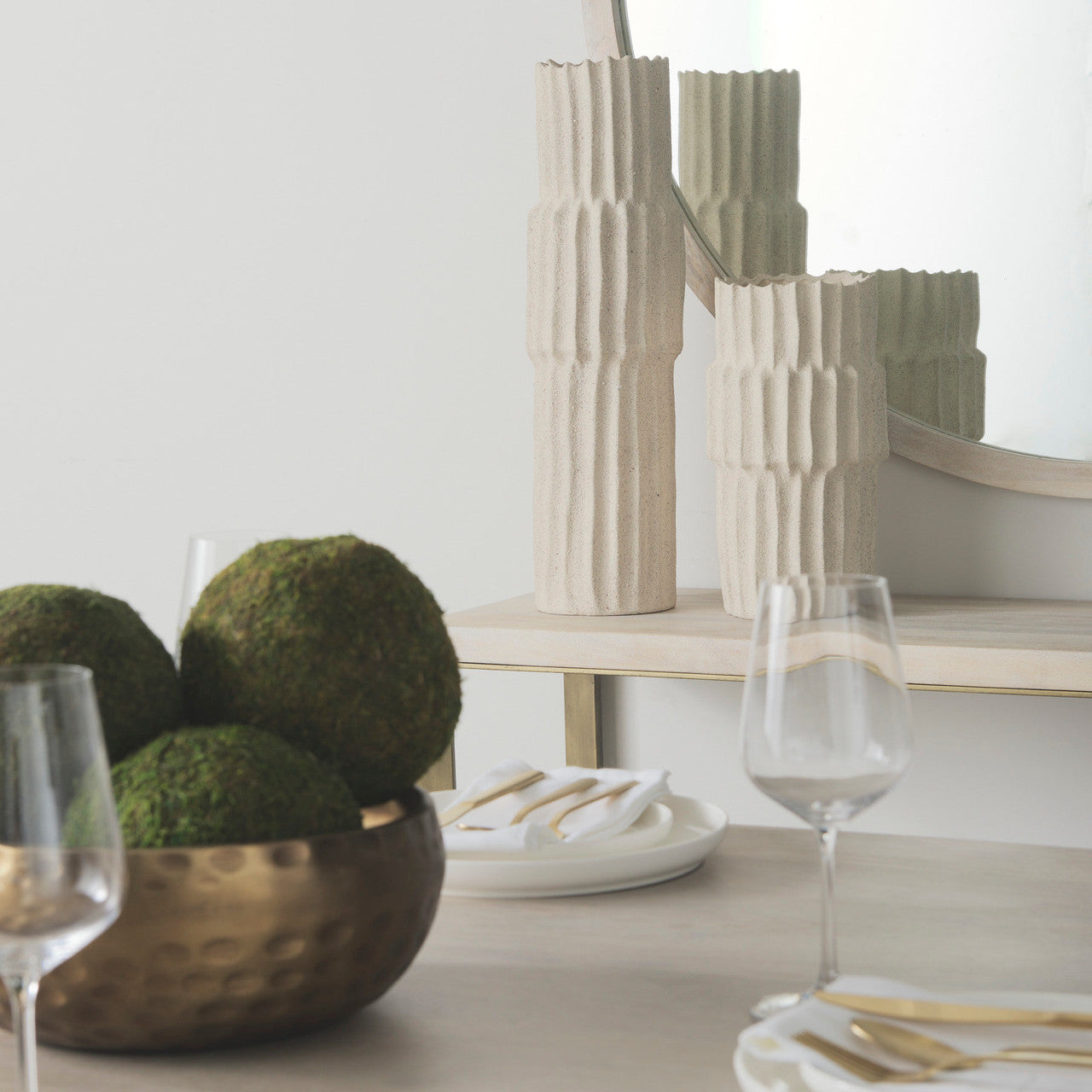 Cardon 14.4H Cream Ceramic Vase