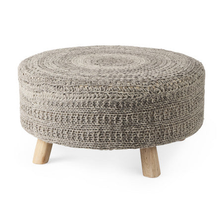 Bina Dark Gray 4 Legged Wool Stool