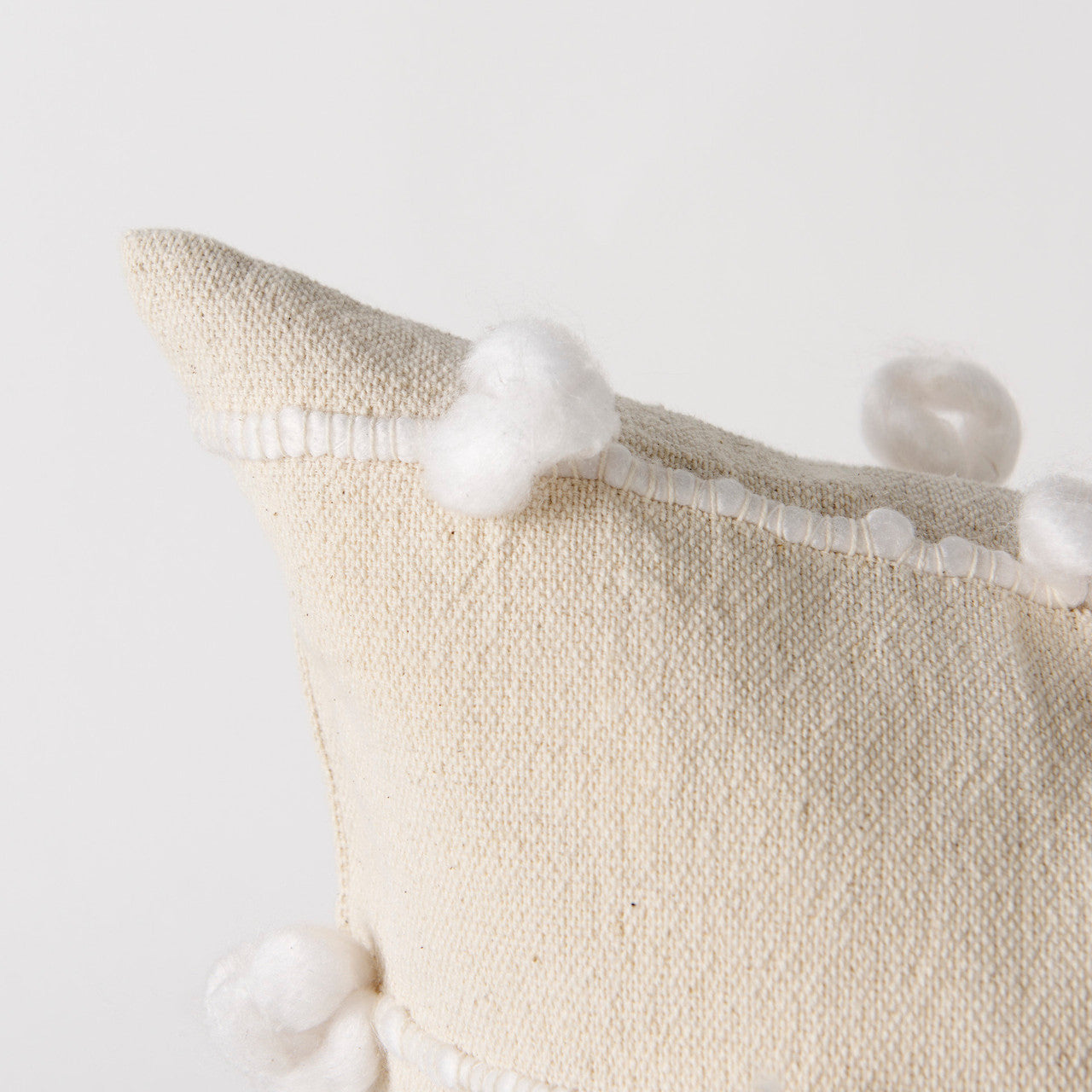 Erica 20 x 20 Cream With White Detail Decorative Pillow Cover