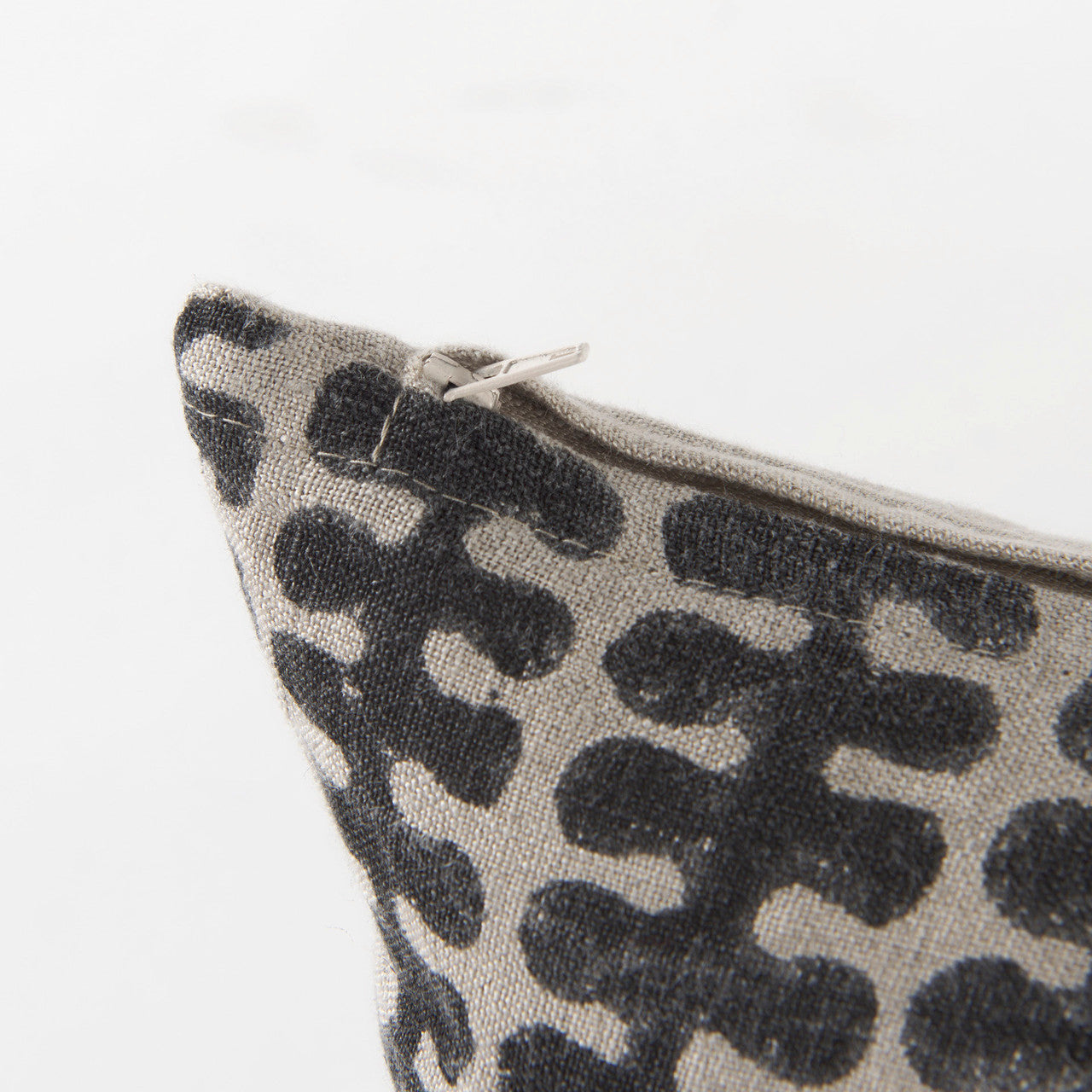 Miriam 13L x 21W Beige and Black Fabric Patterned Decorative Pillow Cover