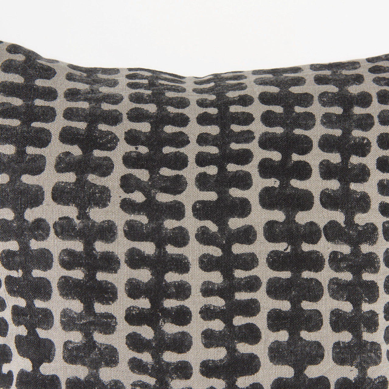 Miriam 18L x 18W Beige and Black Fabric Patterned Decorative Pillow Cover