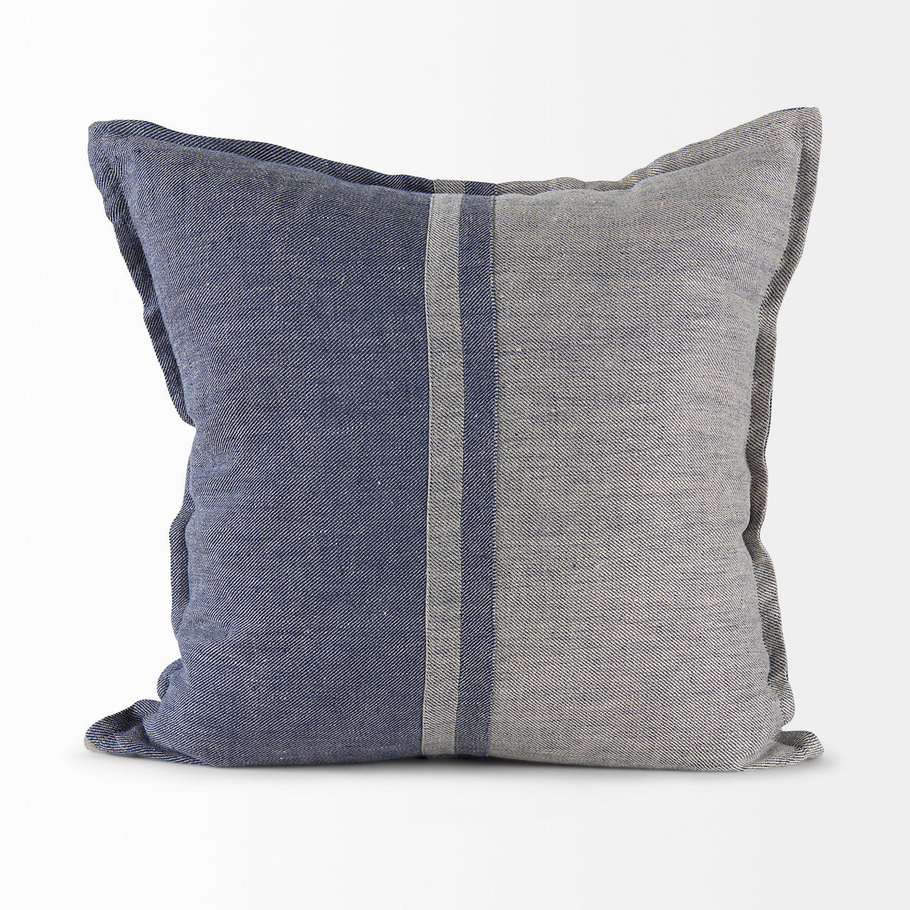 Aubrielle 20L x 20W Gray and Blue Fabric Color Blocked Decorative Pillow Cover