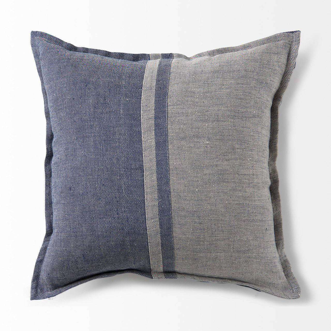 Aubrielle 20L x 20W Gray and Blue Fabric Color Blocked Decorative Pillow Cover