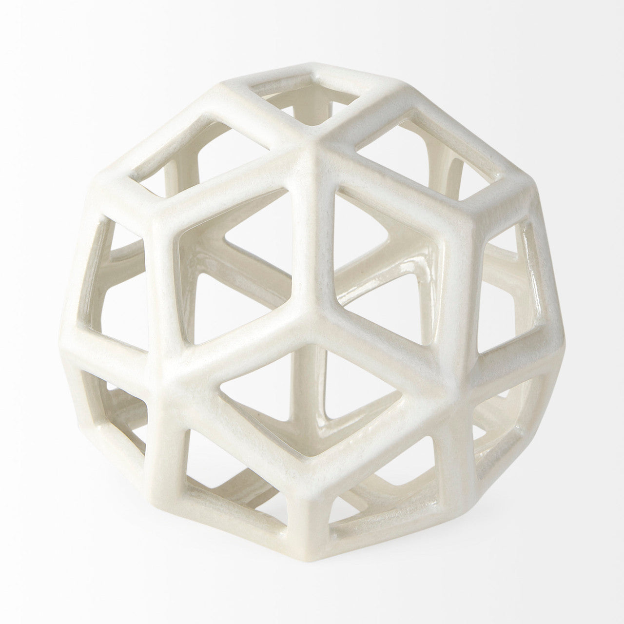 Geom 7.1L x 7.1W x 7.1H White Ceramic Geometric  Object