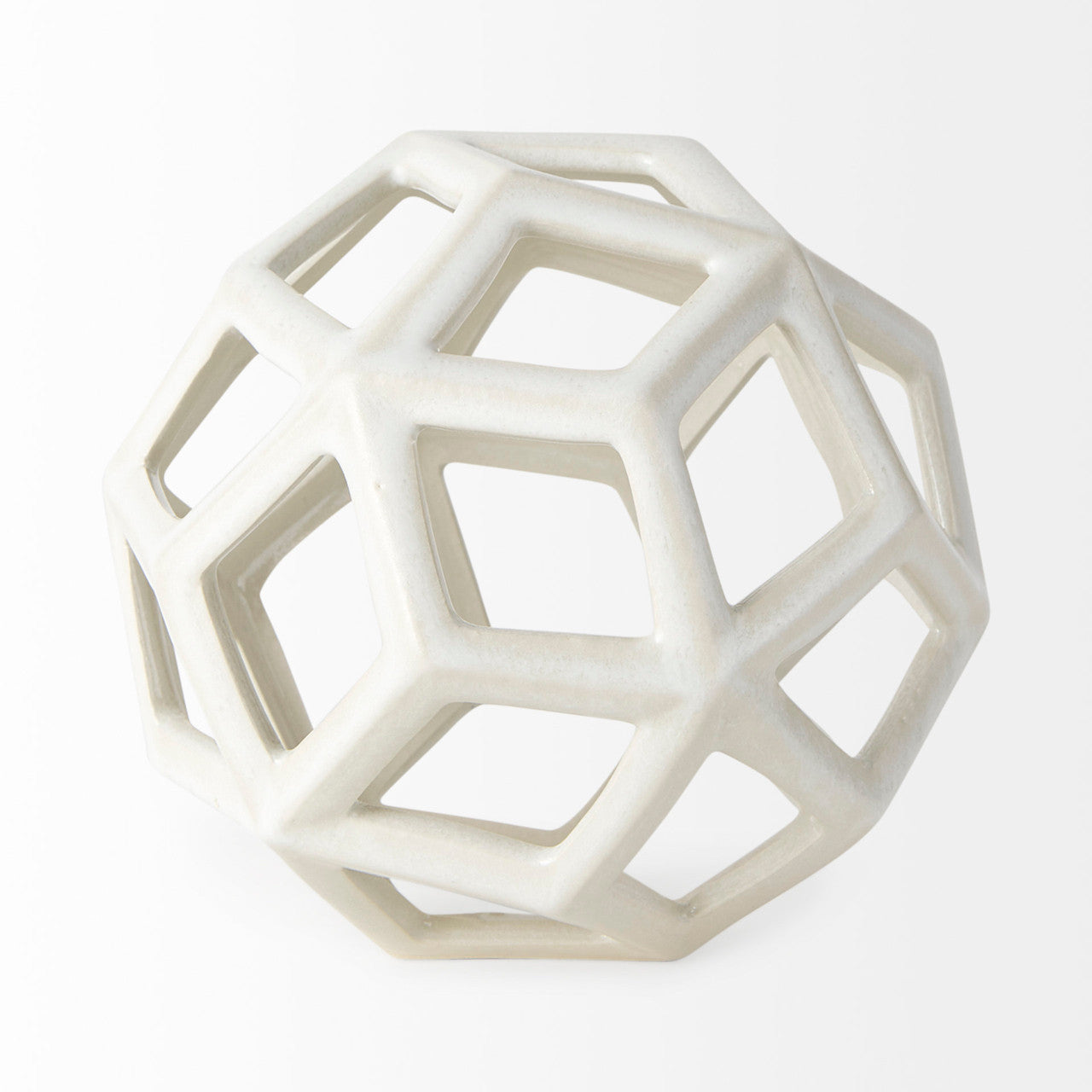 Geom 7.1L x 7.1W x 7.1H White Ceramic Geometric  Object