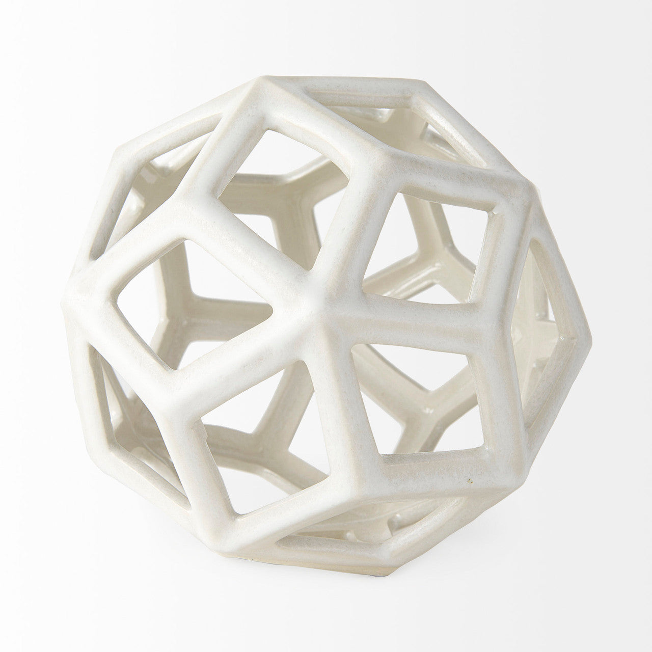 Geom 7.1L x 7.1W x 7.1H White Ceramic Geometric  Object