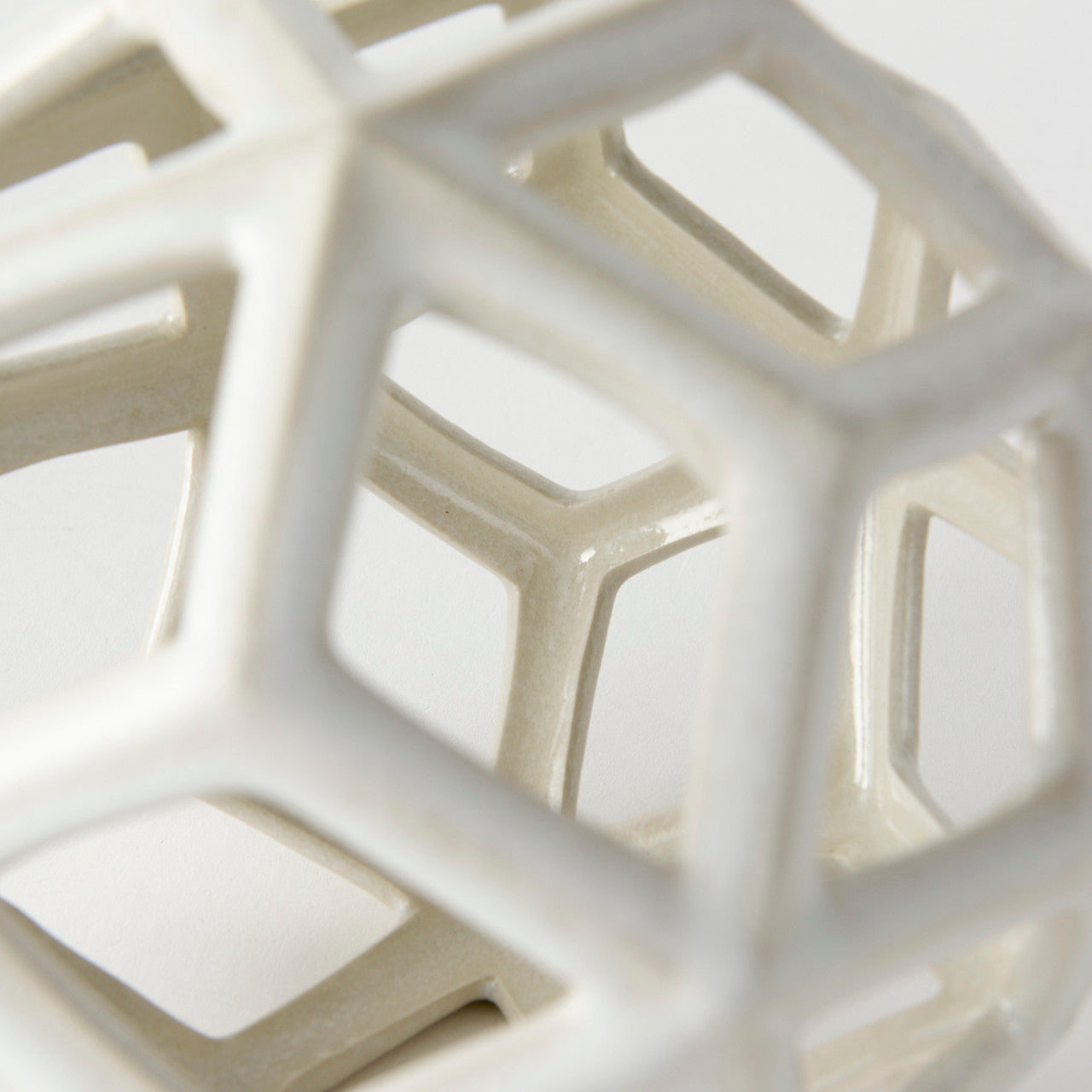 Geom 7.1L x 7.1W x 7.1H White Ceramic Geometric  Object