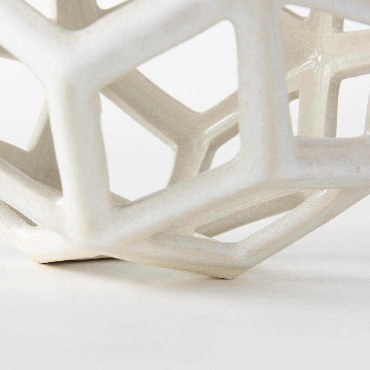 Geom 7.1L x 7.1W x 7.1H White Ceramic Geometric  Object