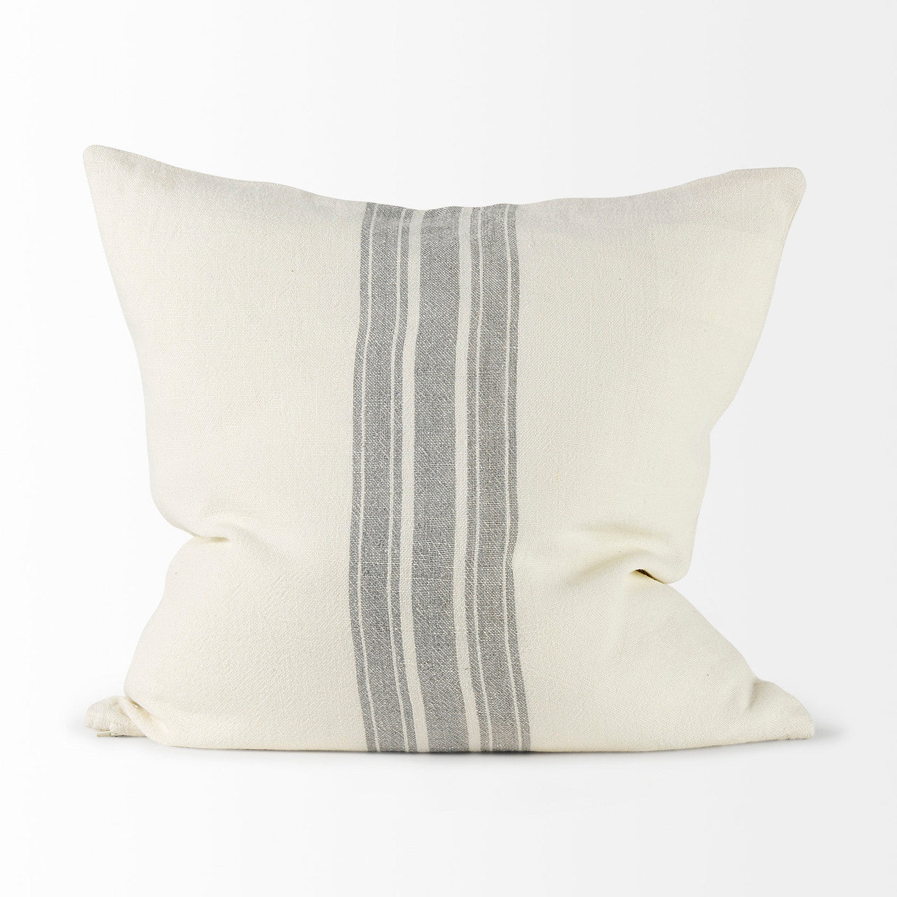 Patrice 22 x 22 Cream With Gray Stripes Decorative Pillow Cover