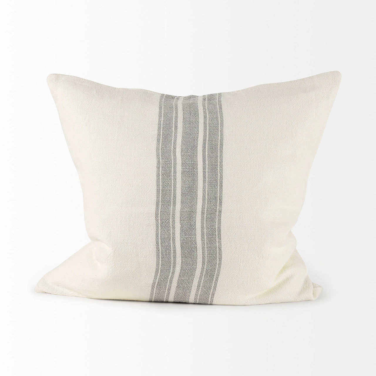 Patrice 22 x 22 Cream With Gray Stripes Decorative Pillow Cover