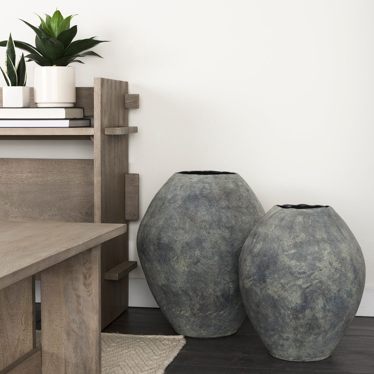 Gobi 20L x 23H Small Gray Ceramic Oval Vase