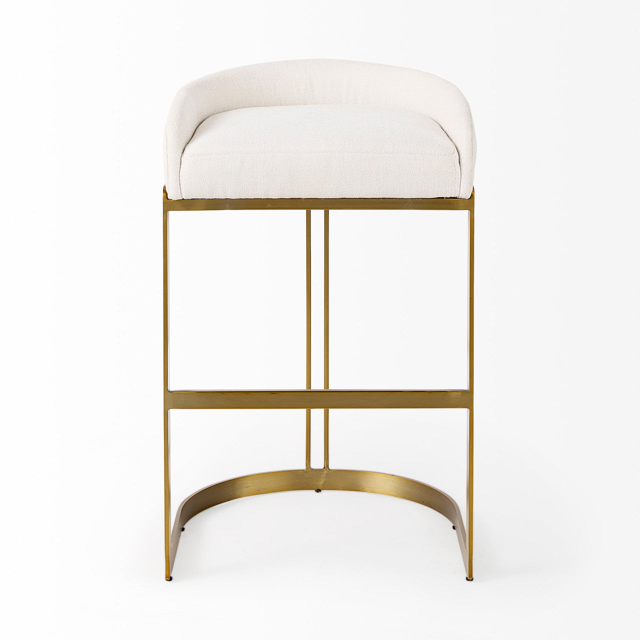 Hollyfield II Cream Fabric Seat W/ Gold Metal Base Bar Stool