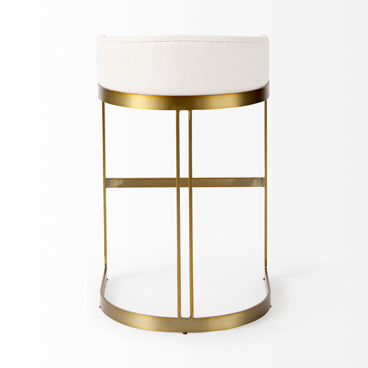 Hollyfield II Cream Fabric Seat W/ Gold Metal Base Bar Stool