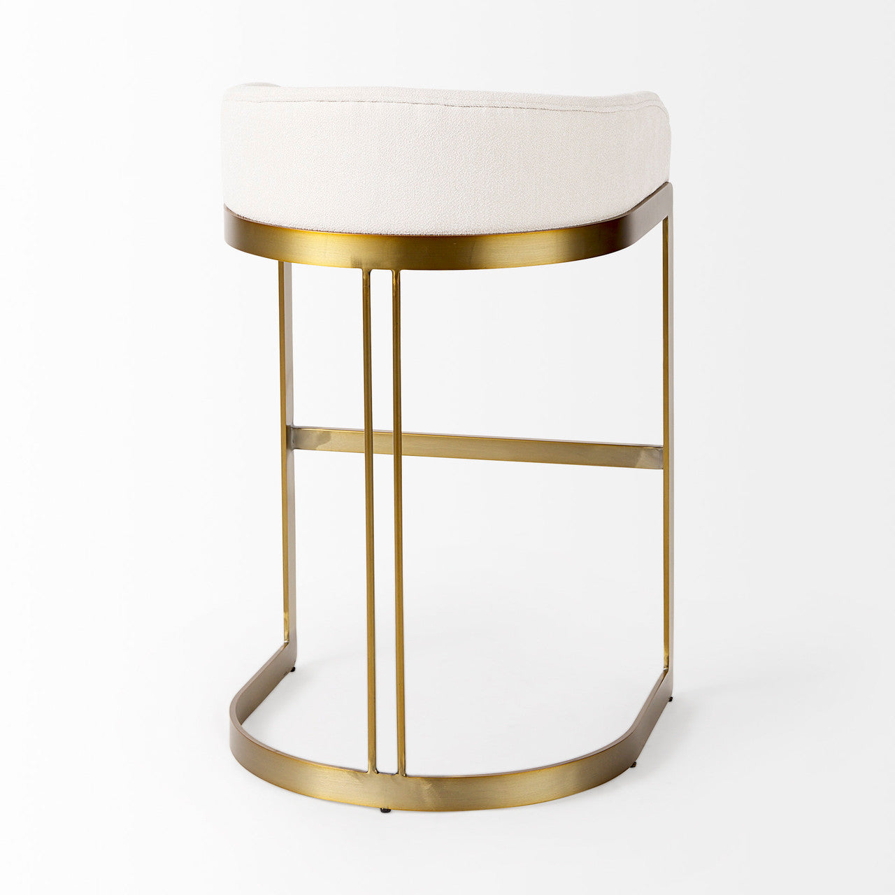 Hollyfield II Cream Fabric Seat W/ Gold Metal Base Bar Stool