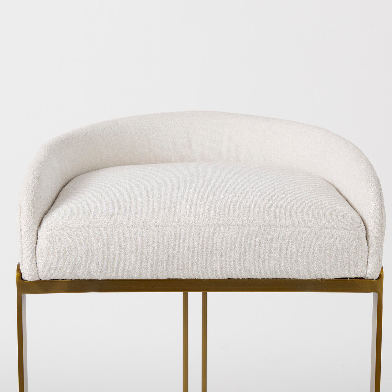Hollyfield II Cream Fabric Seat W/ Gold Metal Base Bar Stool