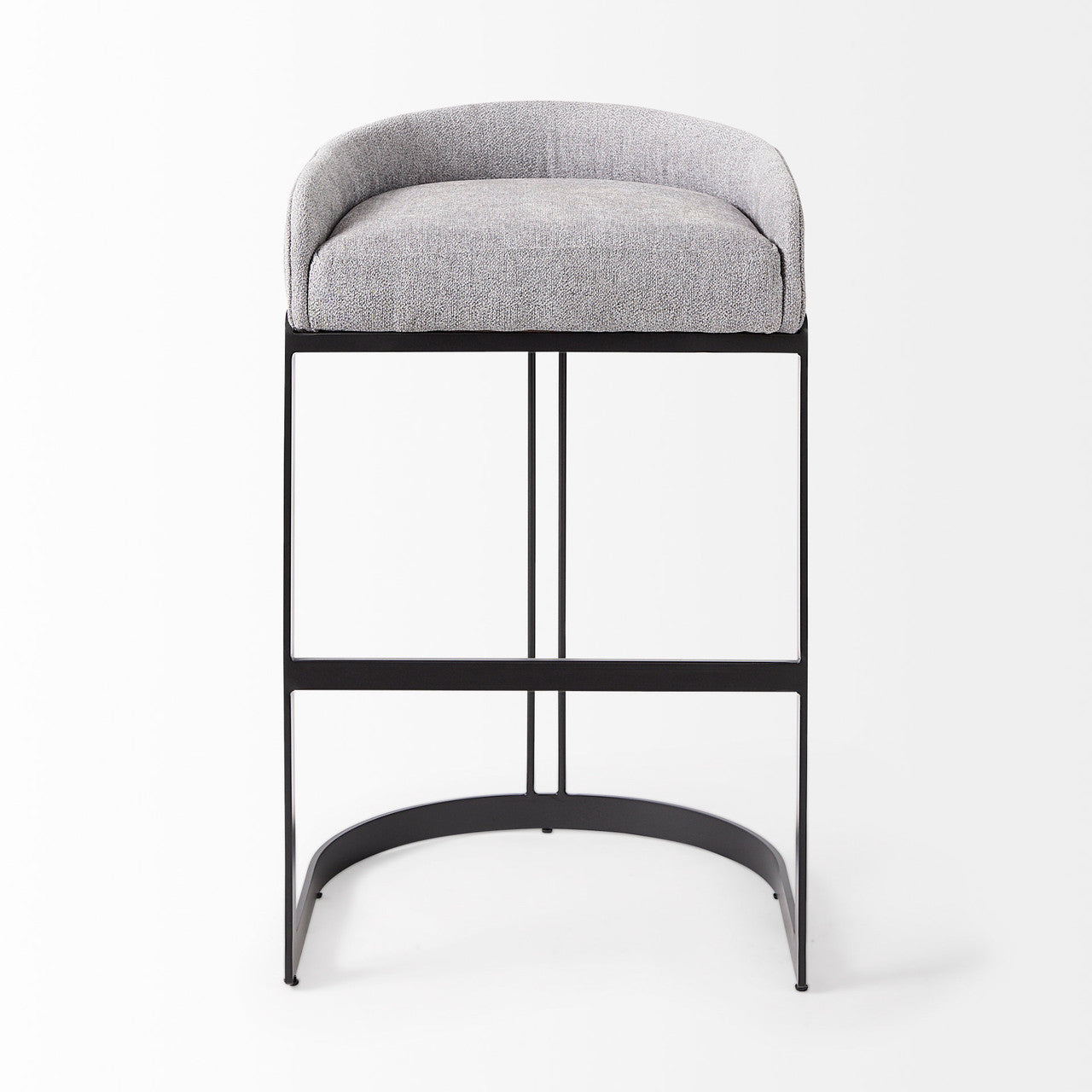 Hollyfield II Gray Fabric Seat W/ Gray Metal Base Bar Stool