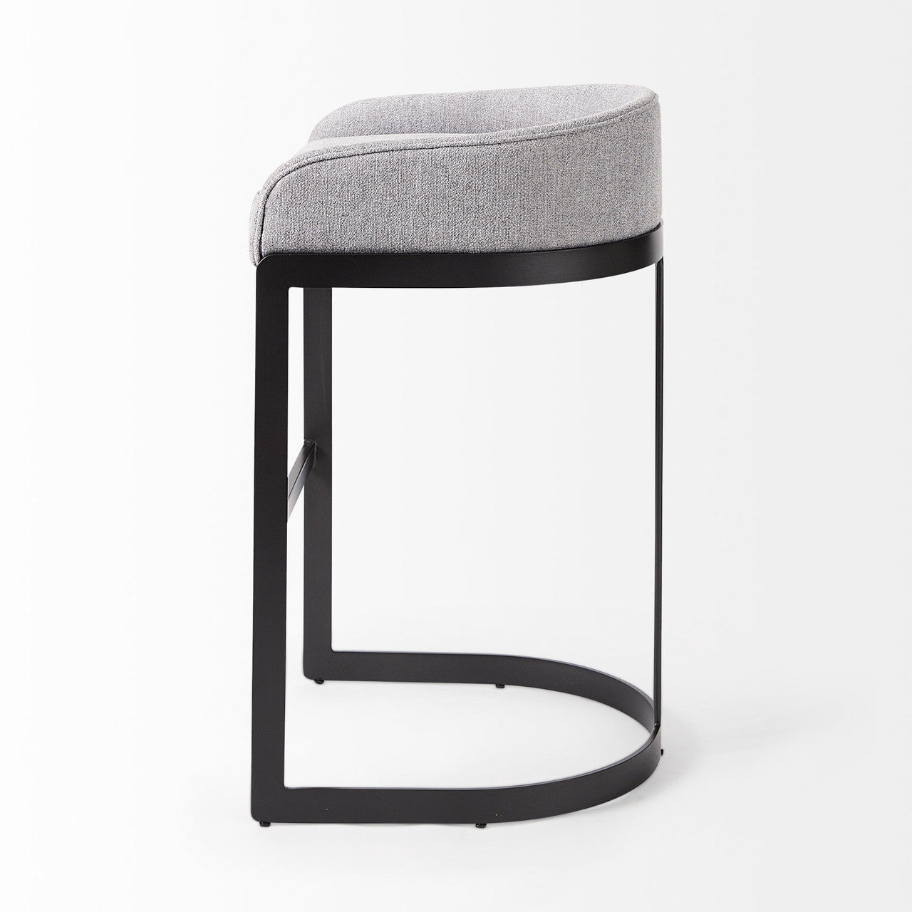 Hollyfield II Gray Fabric Seat W/ Gray Metal Base Bar Stool