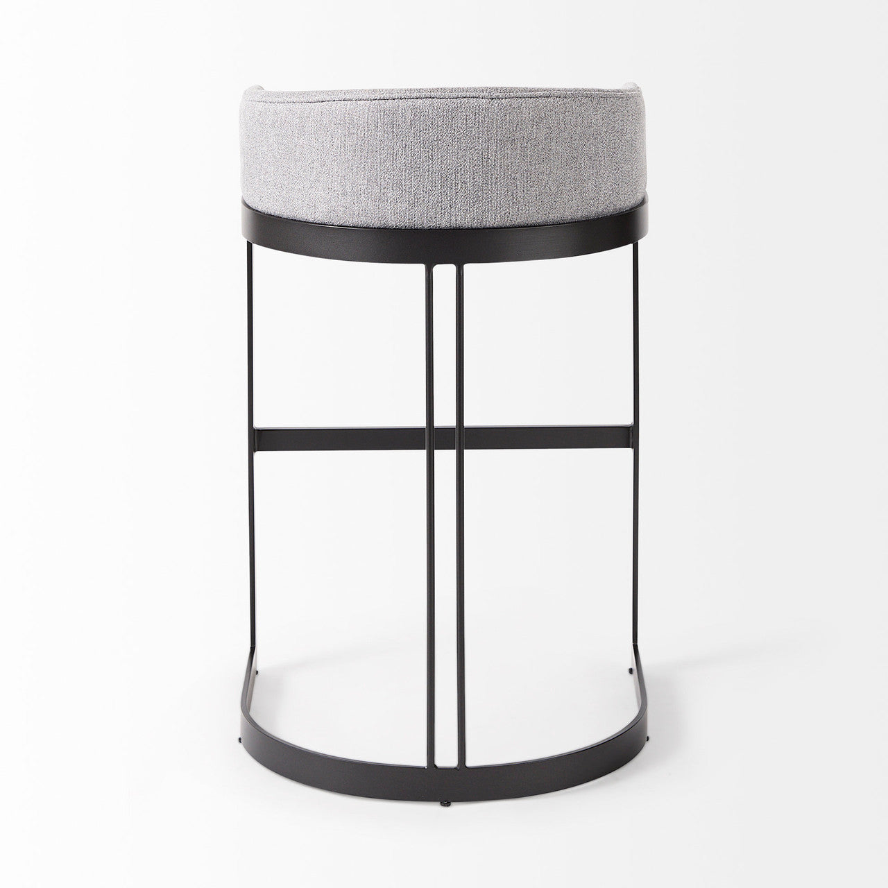 Hollyfield II Gray Fabric Seat W/ Gray Metal Base Bar Stool