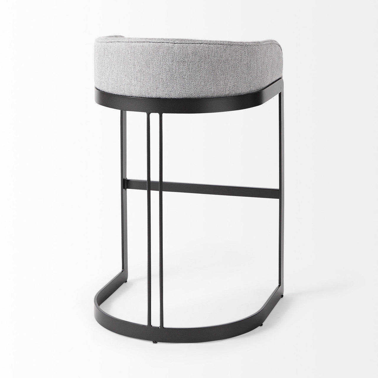 Hollyfield II Gray Fabric Seat W/ Gray Metal Base Bar Stool