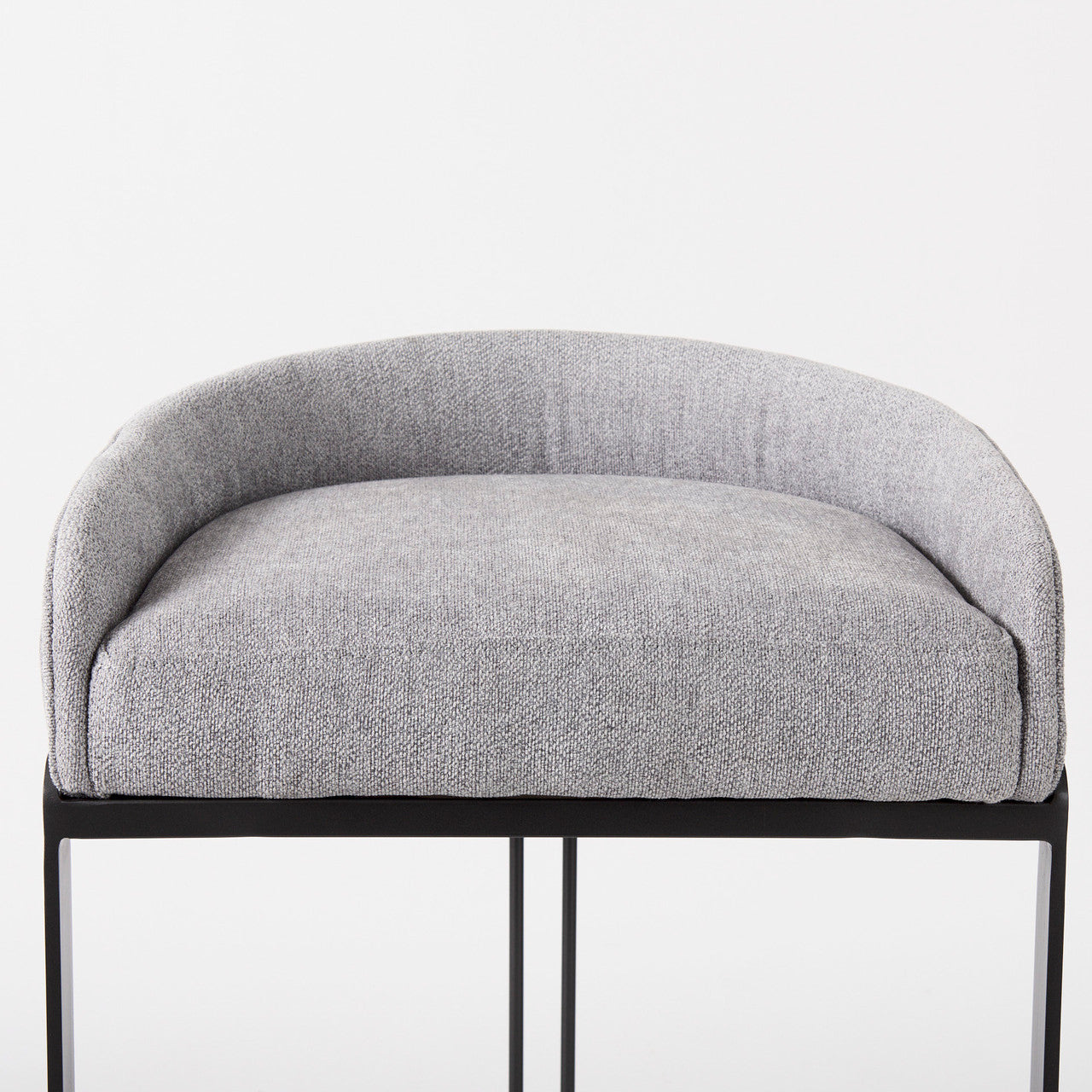 Hollyfield II Gray Fabric Seat W/ Gray Metal Base Bar Stool