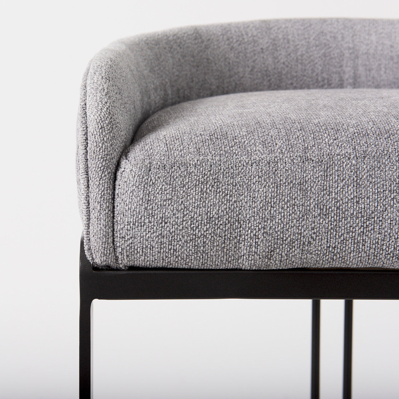 Hollyfield II Gray Fabric Seat W/ Gray Metal Base Bar Stool