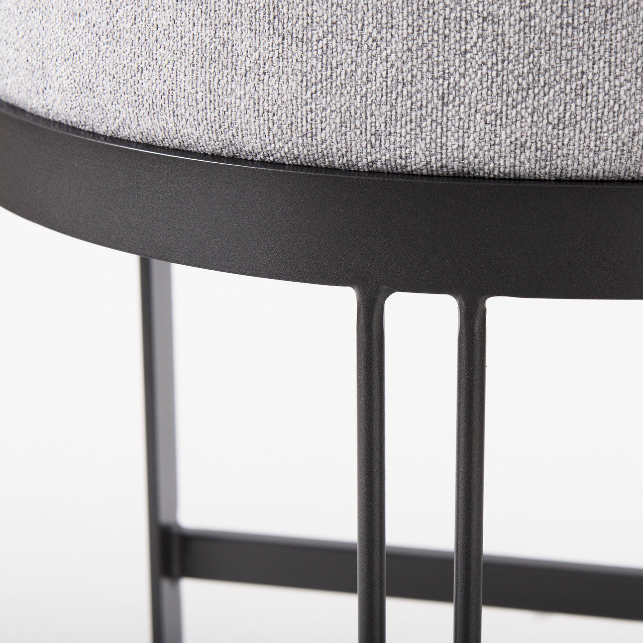 Hollyfield II Gray Fabric Seat W/ Gray Metal Base Bar Stool