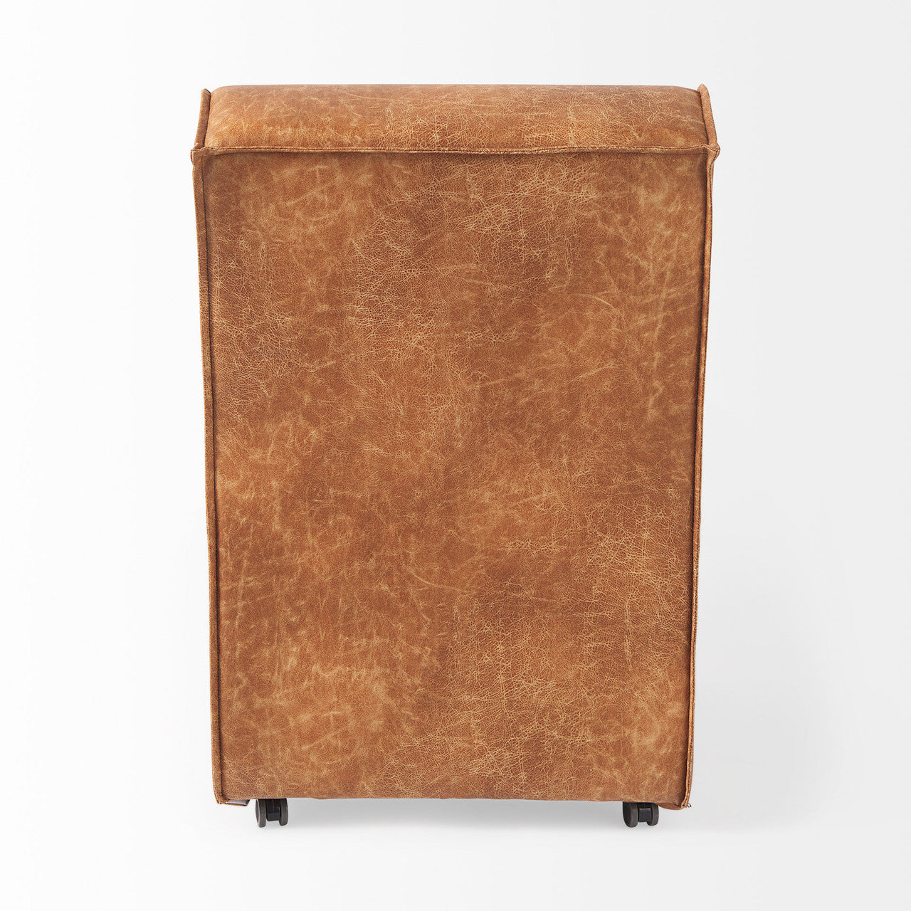 Damon 19.8L x 26.3W x 31.8H Cognac Brown Faux Leather Dining Chair