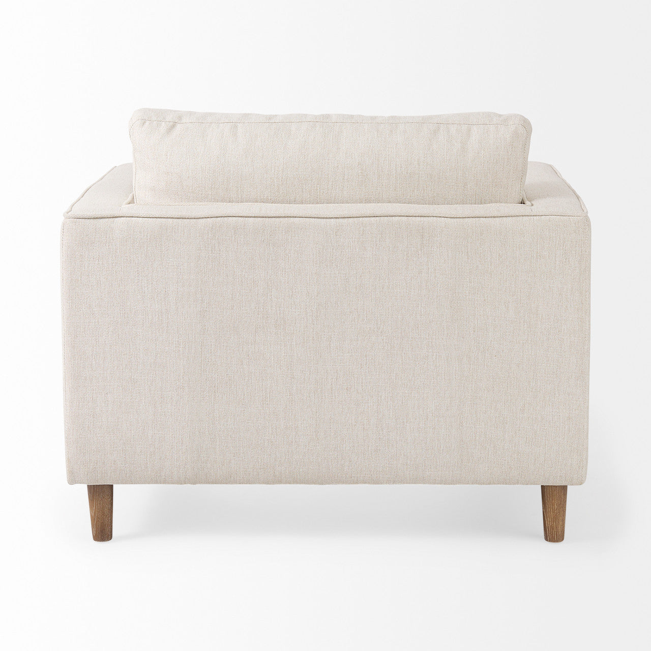 Loretta 40.7L x 36.2W x 33.9H Cream Fabric Chair W/ Two Bolster Cushions