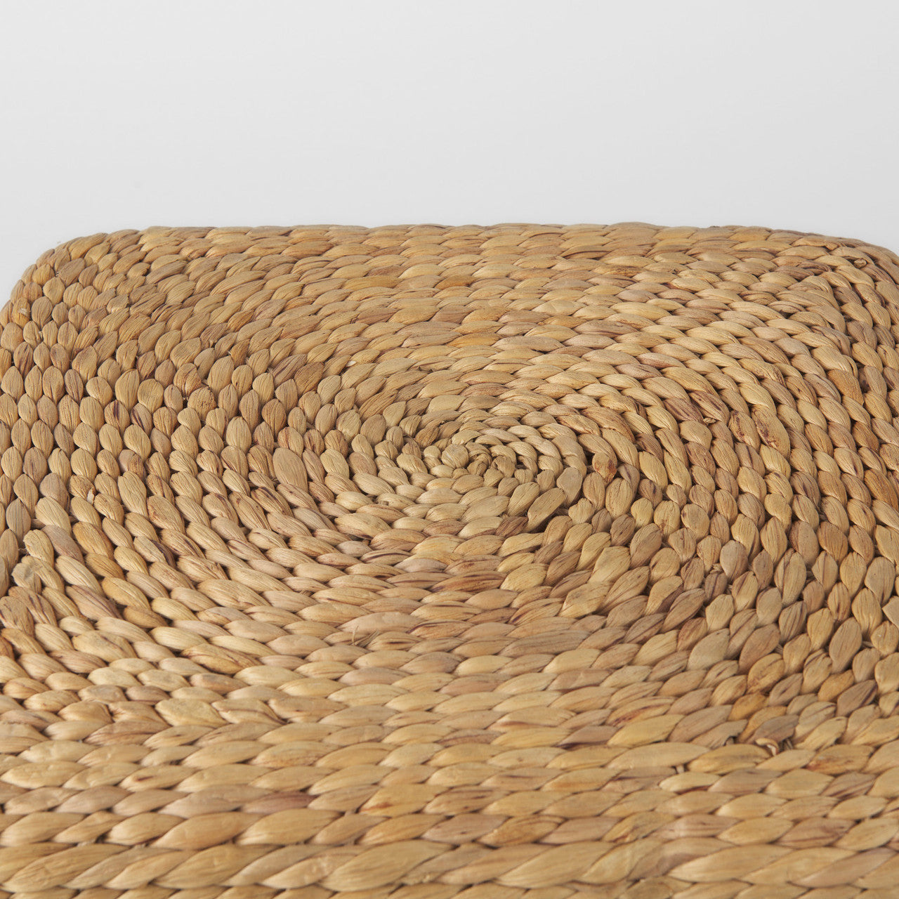Maya 17.7L x 17.7W x 17.7H Light Brown W/Medium Brown Stripes Seagrass Square Pouf