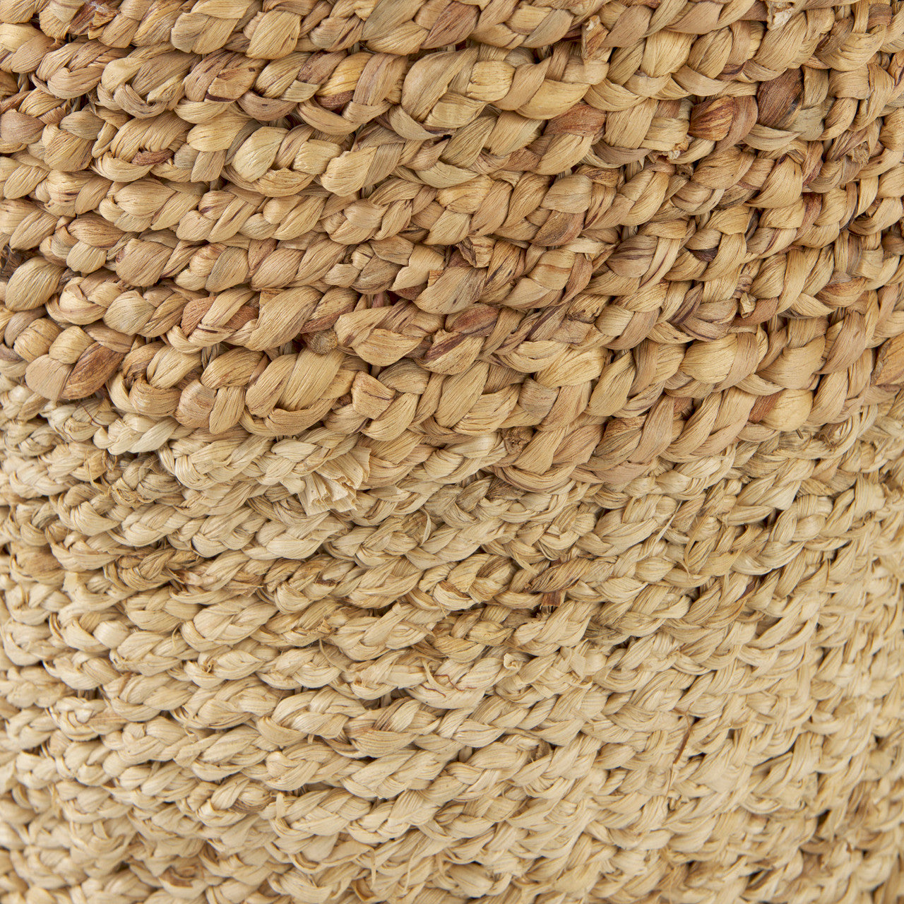 Morocco 15.7L x 15.7 (Set of 3) Brown Two Tone Water Hyacinth and Cornhusk Round Basket W/ Handles