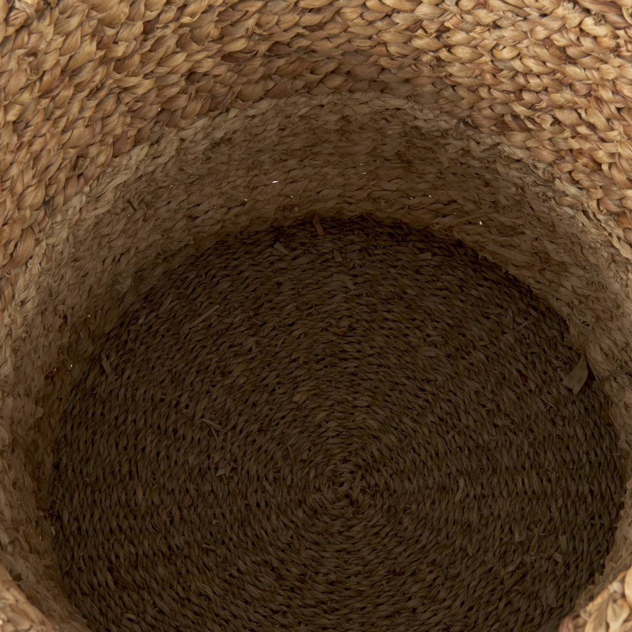 Morocco 15.7L x 15.7 (Set of 3) Brown Two Tone Water Hyacinth and Cornhusk Round Basket W/ Handles
