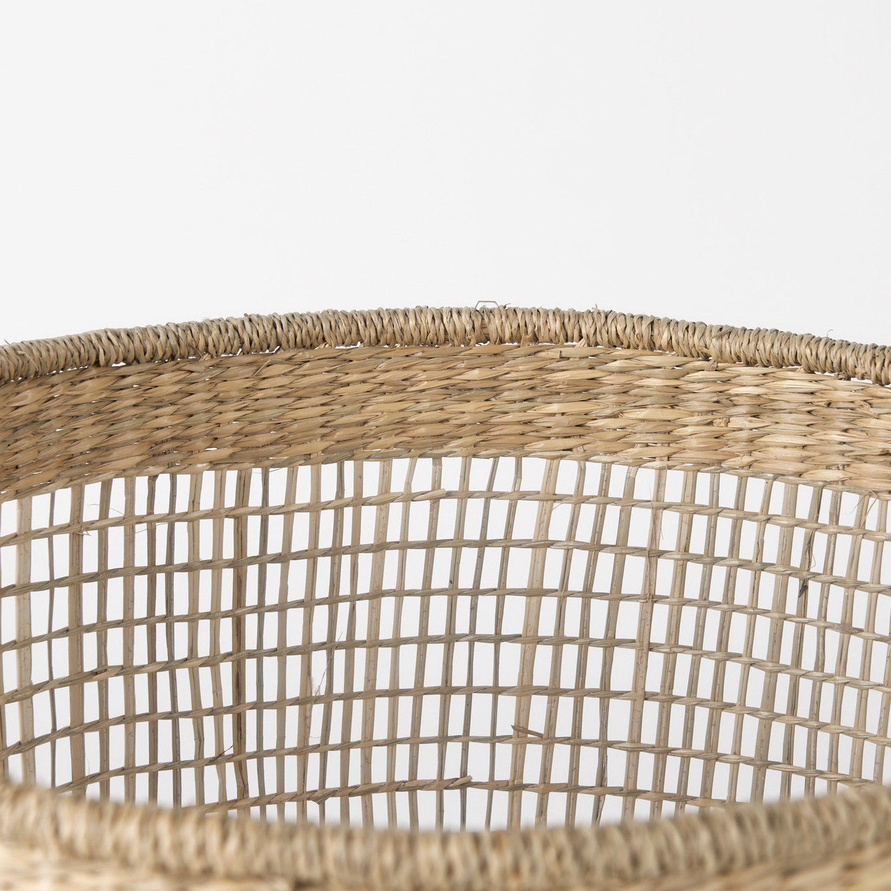 Bowie 19.7L x 19.7W x 19.7H (Set of 3) Medium Brown Seagrass Round Basket W/ Handles