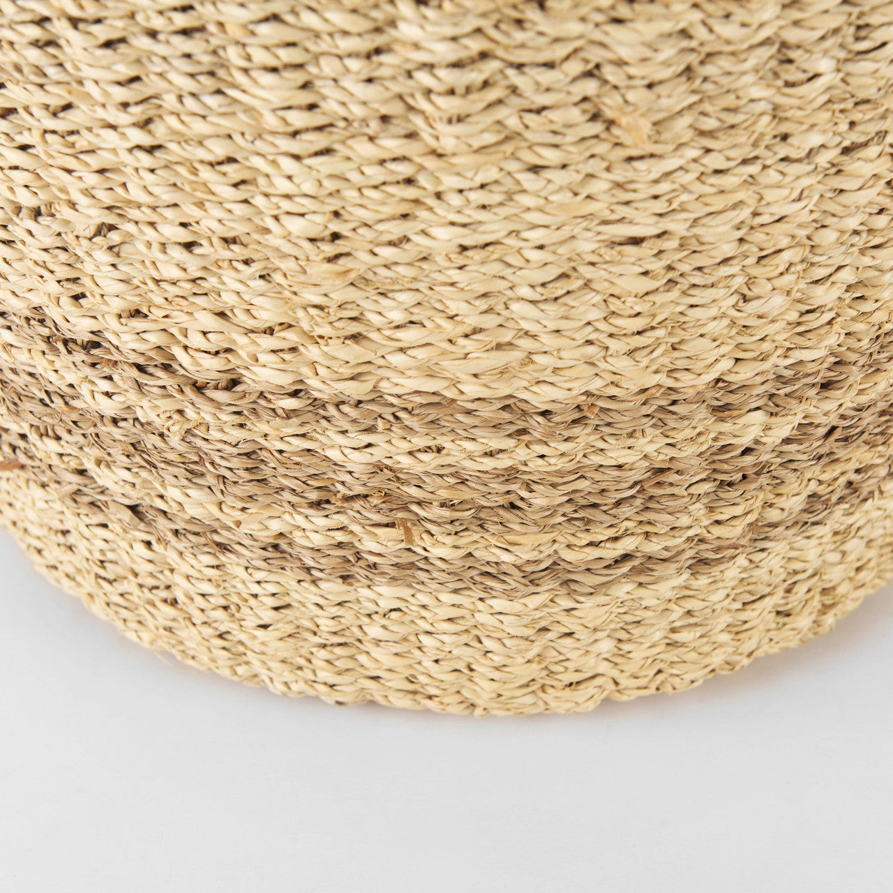 Vance 17.7L x 17.7W x 11.8H Light Brown Palm Leaf and Seagrass Round Basket W/ Handles